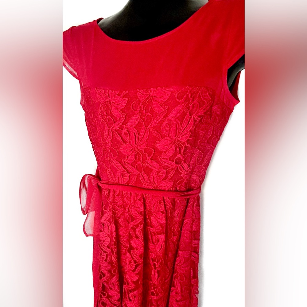 Dress Barn Elegant Red Lace  Dress *NWT
